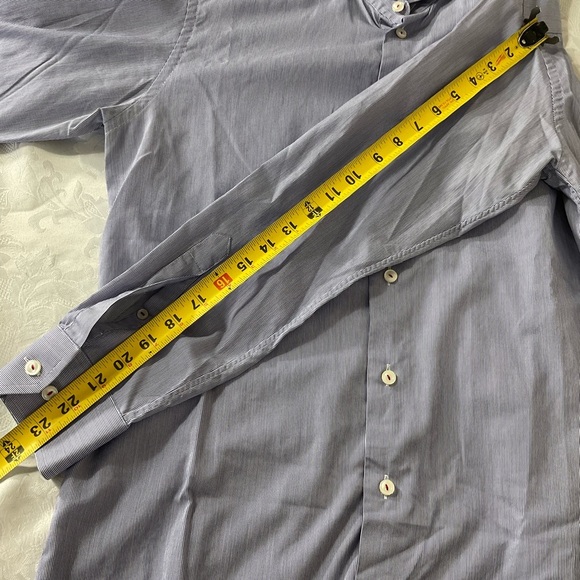 ETON Shirt Men’s Size 41/16 White Blue Striped Long Sleeve Spread Collar - Picture 8 of 8